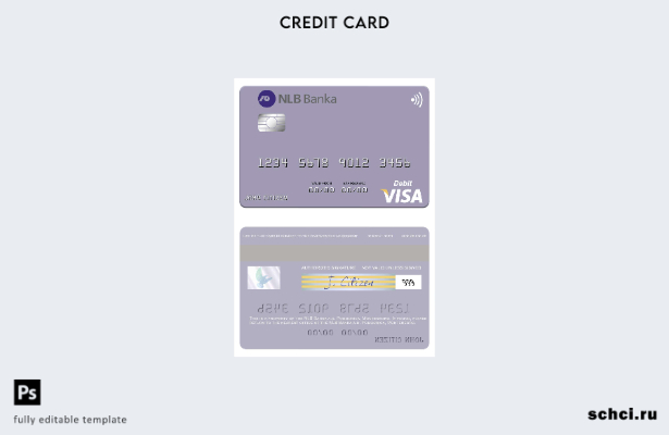 цифровая загрузка Черногория NLB Banka a.d. Шаблон дебетовой карты Visa Подгориц